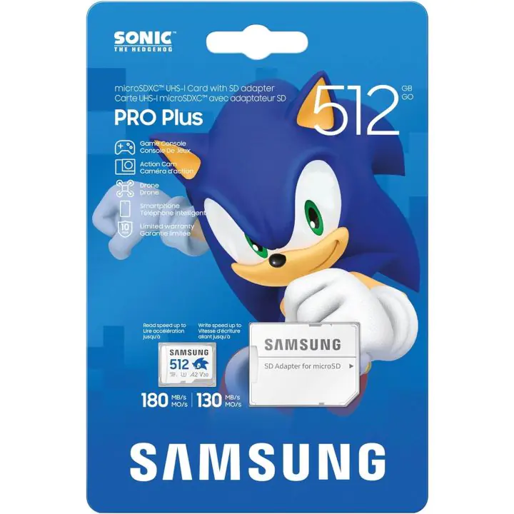 Карта памет Samsung SONIC PRO PLUS, microSDXC, UHS-I, 512GB, Адаптер, (35939434)
