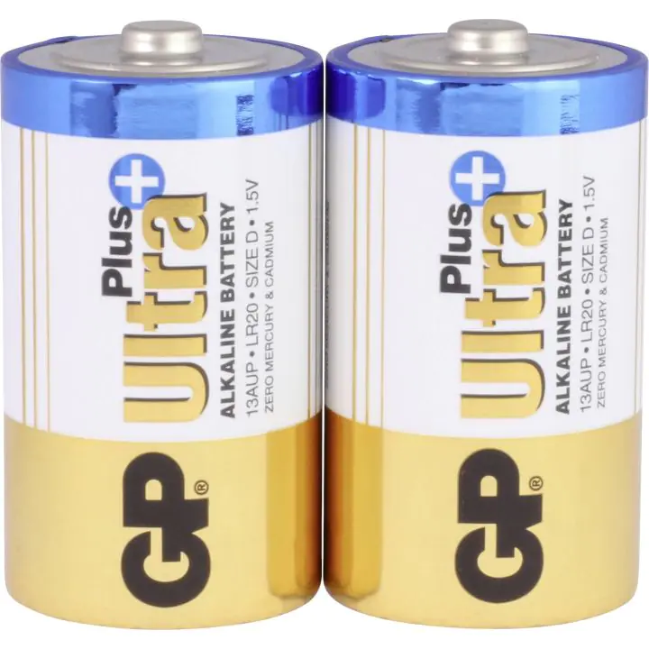 Алкална батерия GP ULTRA PLUS LR20 /2 бр. в опаковка/ 1.5V, (35934866)