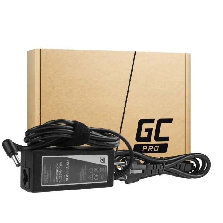 Захранване за лаптоп GREEN CELL, PRO Charger / AC Adapter 19V 3.42A 65W for Asus R510C R510L R556L X550C X550L Toshiba Satellite C650 L750 5.5mm-2.5mm, (35939344)