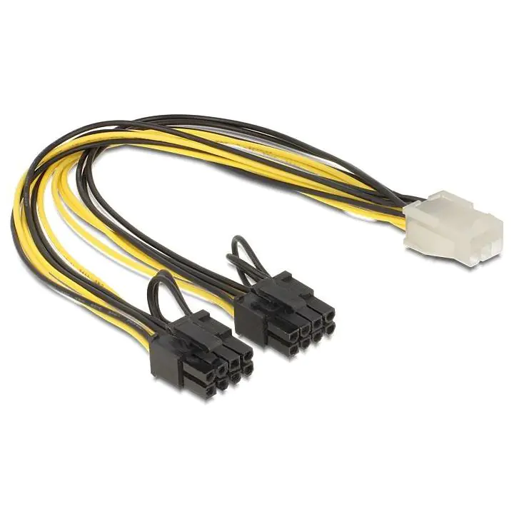 Кабел DeLock PCI Express power 6 pin женско > 2 x 8 pin мъжко, 30 cm, (35934086)