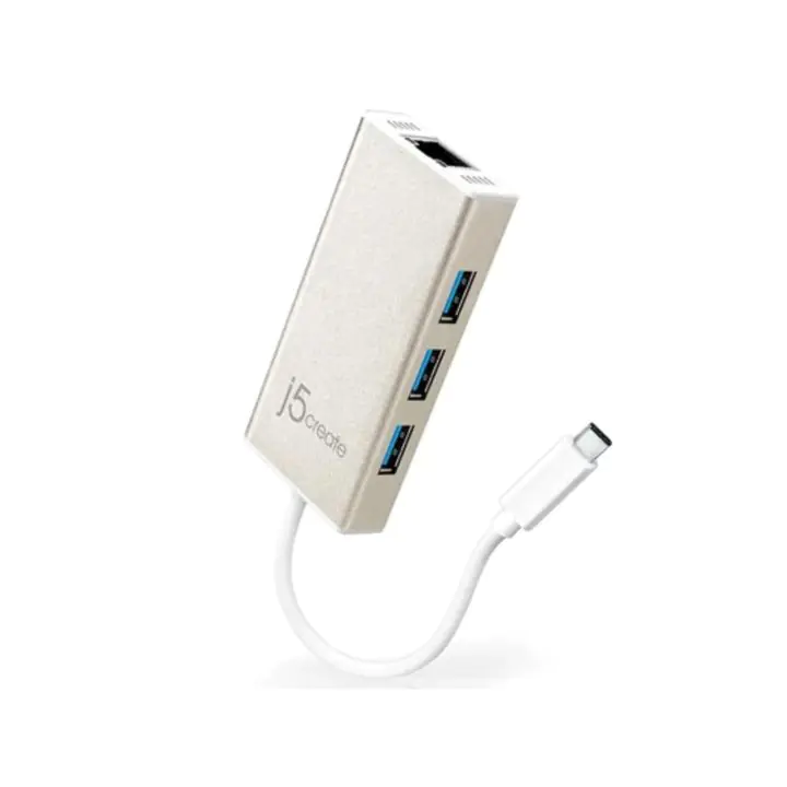 Хъб 3-портов J5create JCH471, USB-C 3.1, USB-A 3.0, Gigabit Ethernet, (35936663)