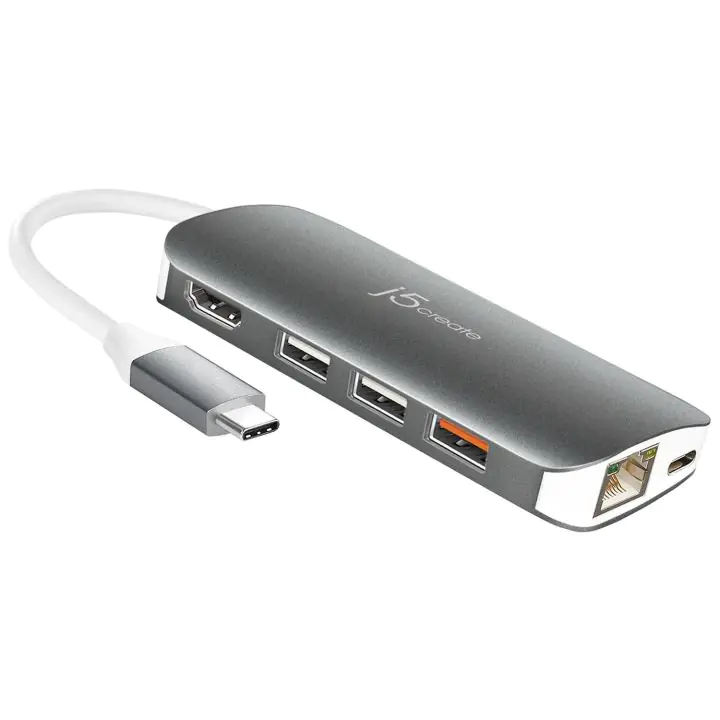 Докинг станция j5create Multi-Port JCD383, USB, HDMI, Ethernet, SD, microSD, (35936651)