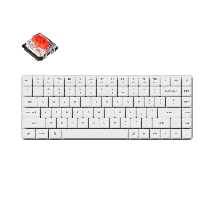 Геймърска механична клавиатура Keychron K3 Pro White QMK/VIA - HS, Red Switch, (35937176)