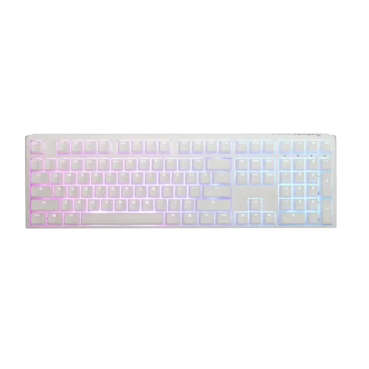 Геймърскa механична клавиатура Ducky One 3 Pure White Full Size Hotswap Cherry MX Clear, RGB, PBT Keycaps, (35935893)