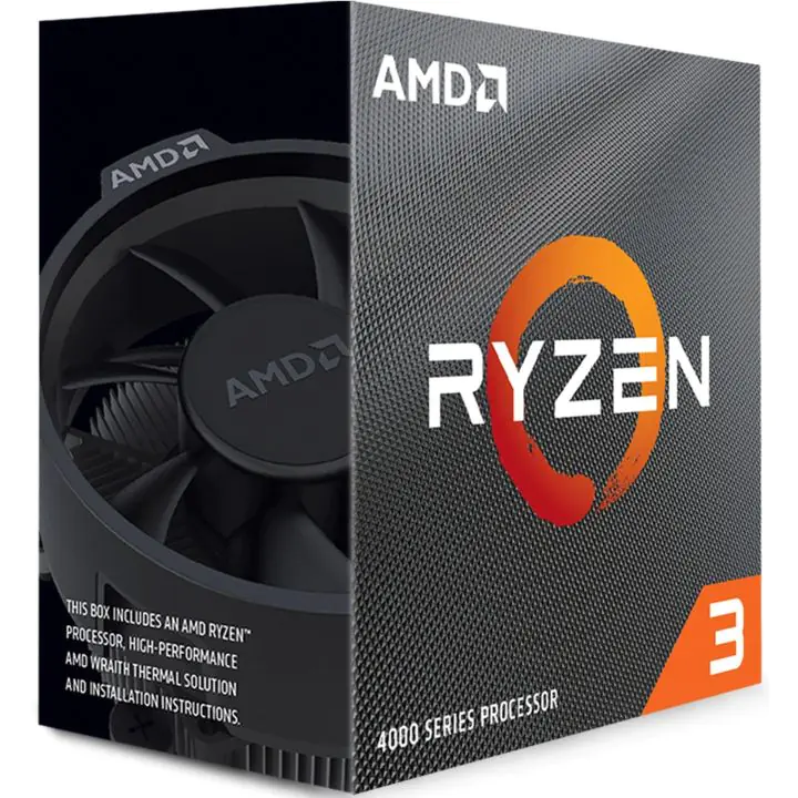 Процесор AMD Ryzen 3 4100, AM4 Socket, 4 Cores, 8 Threads, 3.8GHz(Up to 4.0GHz), 6MB Cache, 65W, BOX, (35935254)