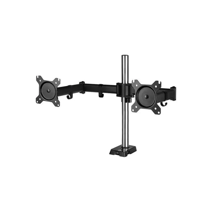 Стойка за 2 монитора за бюро ARCTIC Z2 (ген.3), Регулируема, 34', 15 кг, 4 x USB 2.0, Черна, (35933423)