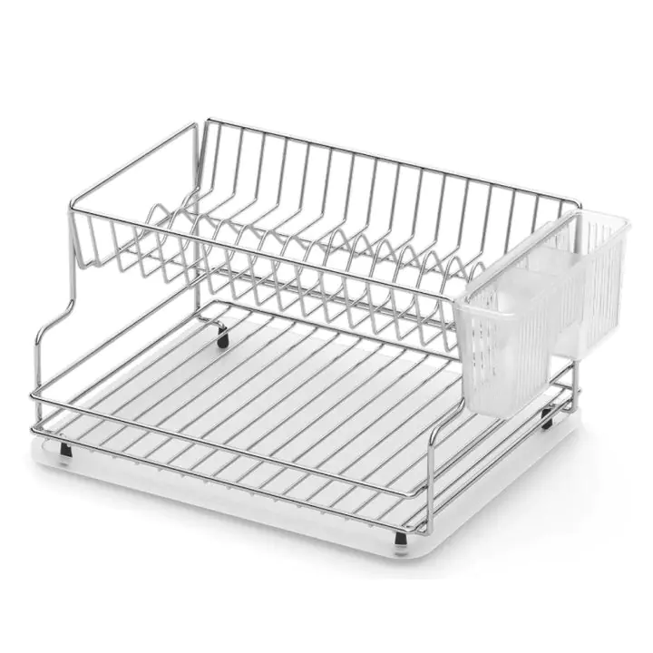 Сушилник за съдове на 2 нива TEKNO TEL TR KB 005, 42 x 30 x 21 см, Сребрист, (18670)