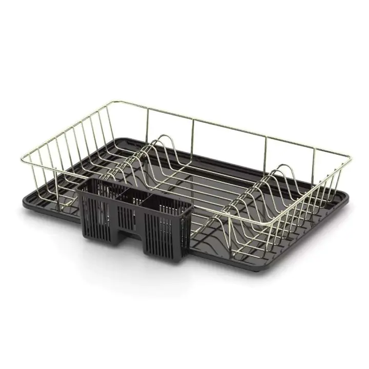 Сушилник за съдове TEKNO TEL KB 003, 49х38х9 см, 1 ниво, златисто, (18667)