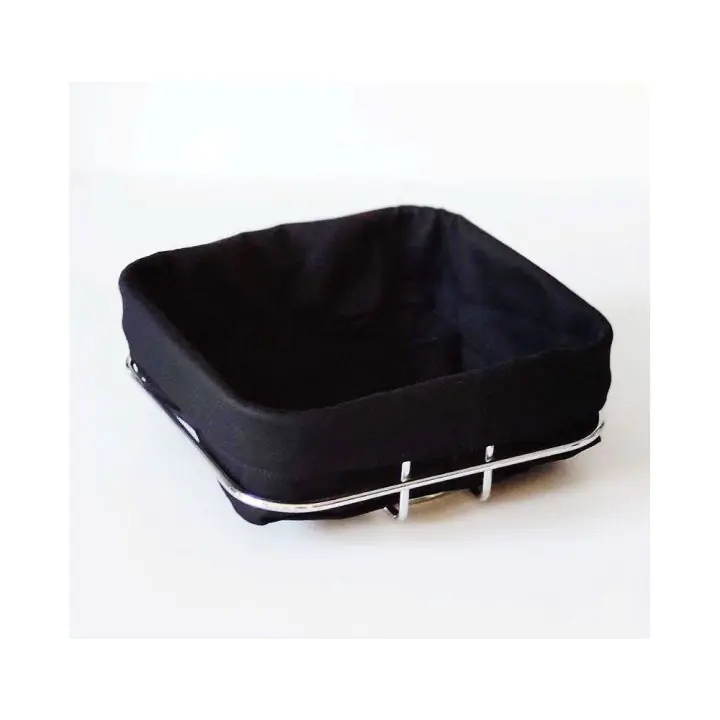 Панер за хляб OLIVER BROWN OB-1225-A, 21х21х8.5 см, Метал, Текстил, Хром/черен, (18460)