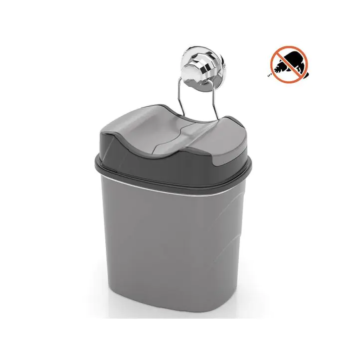 Кошче за боклук TEKNO TEL DM-007, 5.5 литра, окачена система, сив, (18306)