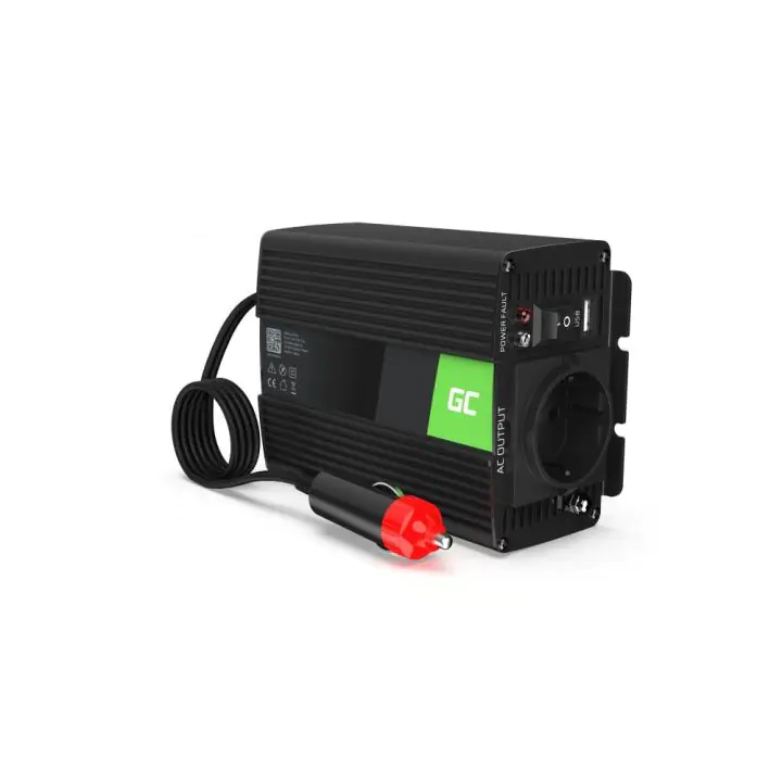 Инвертор GREEN CELL, 12/220V, DC/AC, 150W/300W, Чиста синусоида, (35936993)