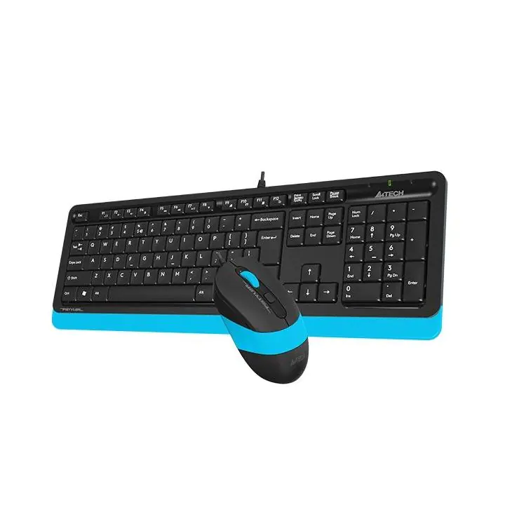 Комплект клавиатура и мишка A4TECH Fstyler F1010, Черен/Син, (35933729)