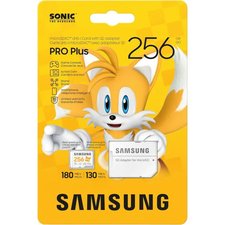 Карта памет Samsung SONIC PRO PLUS, microSDXC, UHS-I, 256GB, Адаптер, (35939433)