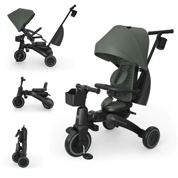KinderKraft JAZZ 3 сгъваема триколка ЗЕЛЕНА, (35948508)