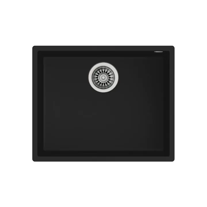 Подплотова гранитна мивка SQUARE5040TG, за шкаф 60 см, черна, (35948804)