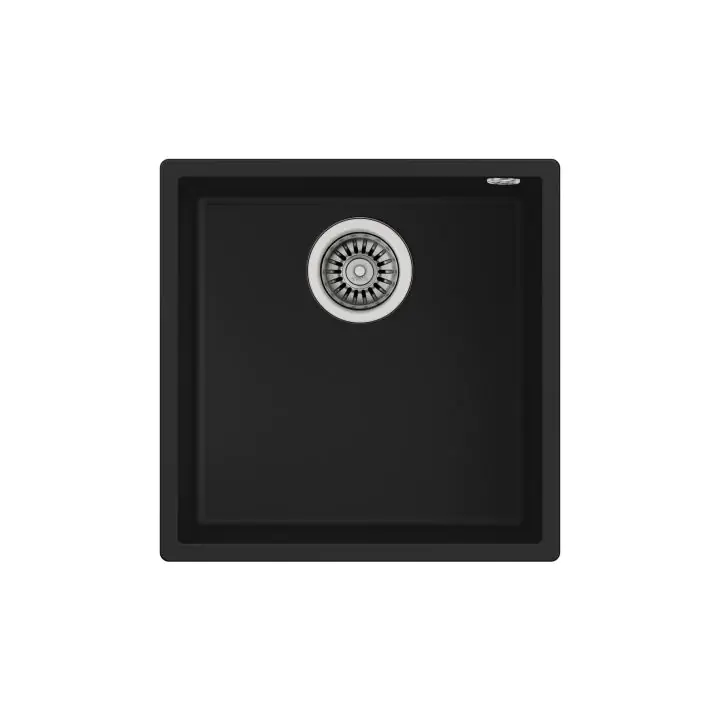 Подплотова гранитна мивка SQUARE4040TG, за шкаф 50 см, черна, (35948806)