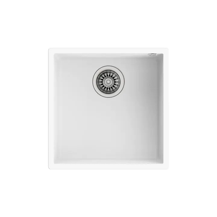 Подплотова гранитна мивка SQUARE4040TG, за шкаф 50 см, бяла, (35948807)