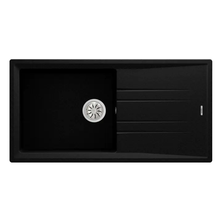 Гранитна мивка STONE60LTG, обръщаема, за шкаф 60 см, черен металик, (35948820)