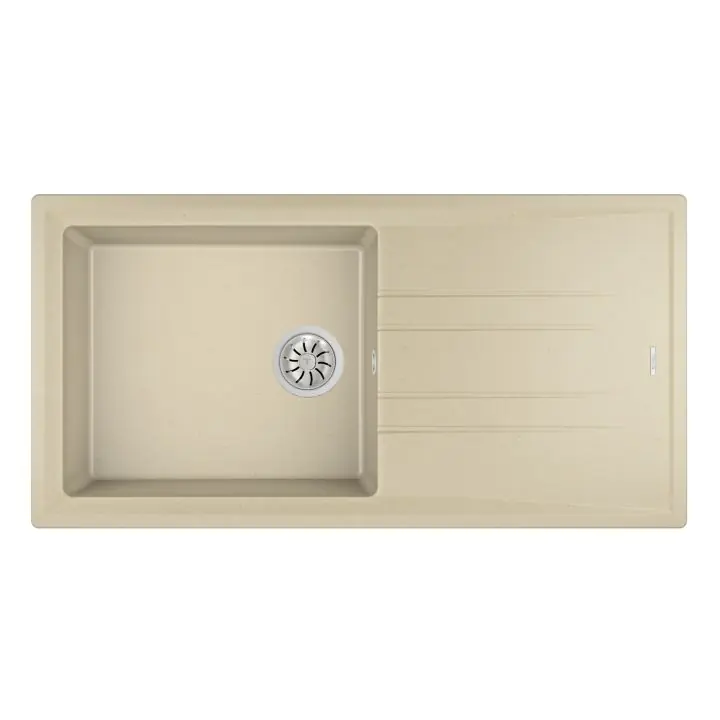 Гранитна мивка STONE60LTG, обръщаема, за шкаф 60 см, слонова кост, (35948821)