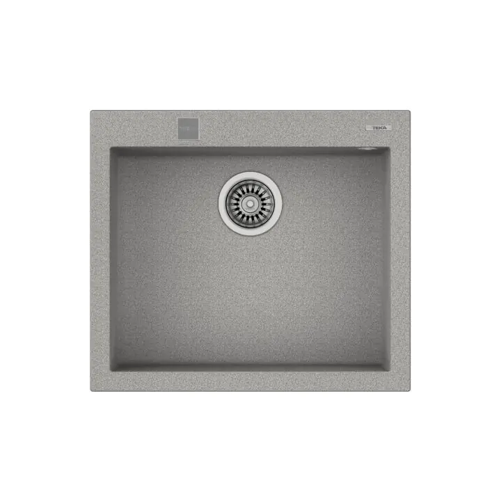 Гранитна мивка FORSQUARE5040TG, авт клапан, за шкаф 60 см, каменносива, (35948829)