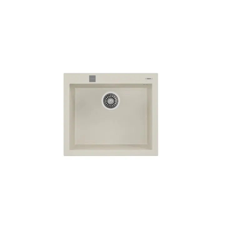 Гранитна мивка FORSQUARE5040TG, авт клапан, за шкаф 60 см, крем, (35948831)