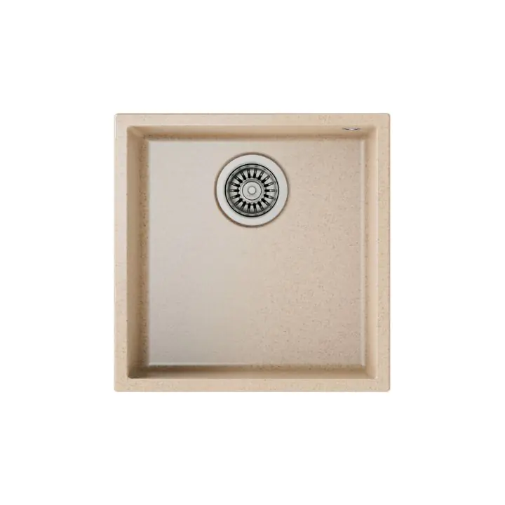 Подплотова гранитна мивка SQUARE4040TG, за шкаф 50 см, бежова, (35948835)