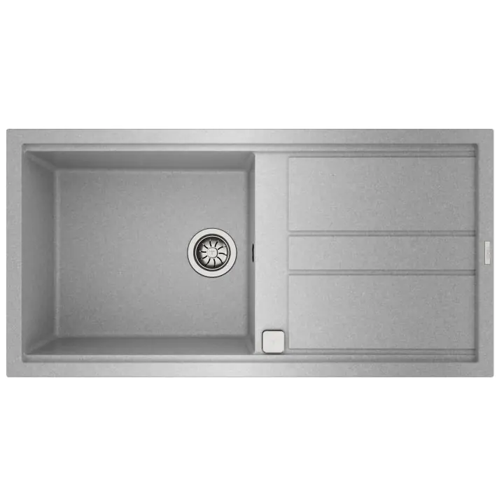 Гранитна мивка NOVA60LTG, авт клапан, обръщаема, за шкаф 60 см, каменносива, (35948872)
