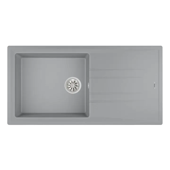 Гранитна мивка STONE60LTG, обръщаема, за шкаф 60 см, сив металик, (35948971)