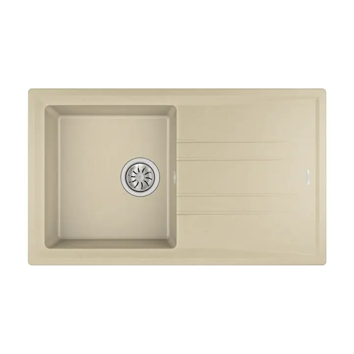 Гранитна мивка STONE50BTG, обръщаема, за шкаф 50 см, слонова кост, (35949025)