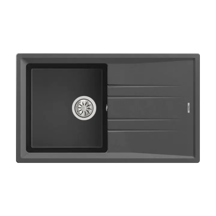 Гранитна мивка STONE50BTG, обръщаема, за шкаф 50 см, тъмносива, (35949027)