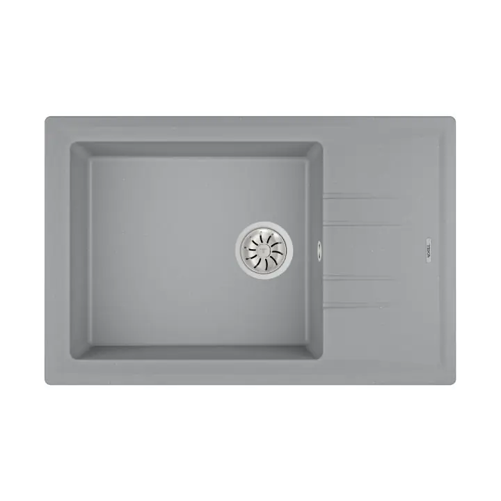 Гранитна мивка STONE60STG, обръщаема, за шкаф 60 см, сив металик, (35949028)