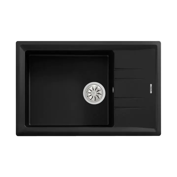Гранитна мивка STONE60STG, обръщаема, за шкаф 60 см, черна, (35949029)