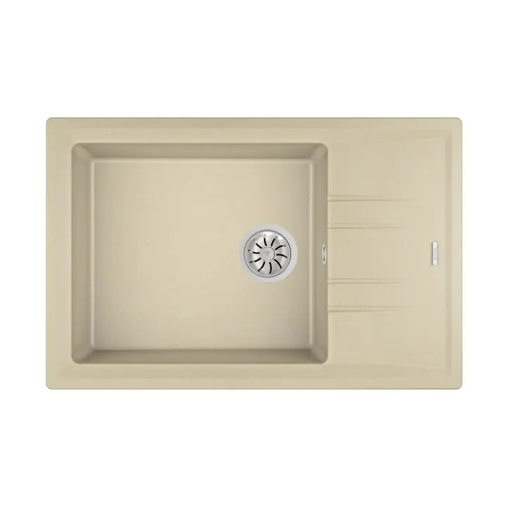 Гранитна мивка STONE60STG, обръщаема, за шкаф 60 см, слонова кост, (35949031)