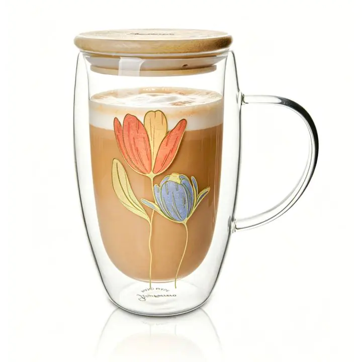 Чаша за капучино и лате Luigi Ferrero Coffeina FR-8045DB 500ml, с капаче, (35949709)