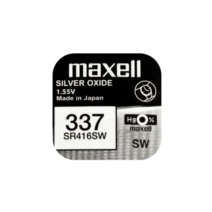 Бутонна батерия сребърна MAXELL SR416 SW 1.55V /337/ 1.55V, (35932605)