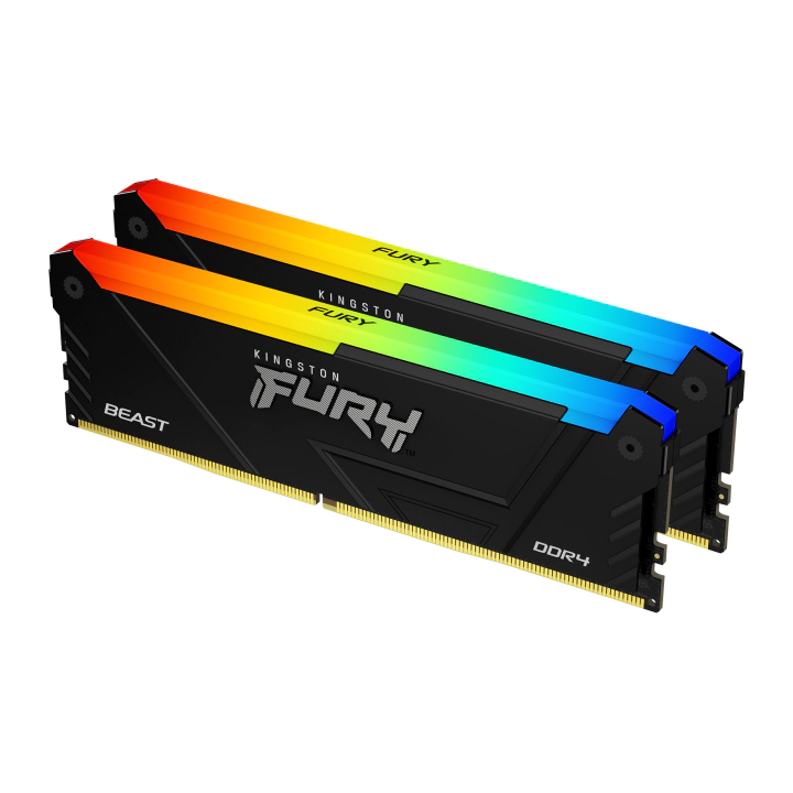 Памет Kingston FURY Beast Black RGB 32GB(2x16GB) DDR4 3200MHz CL16, (35936748)