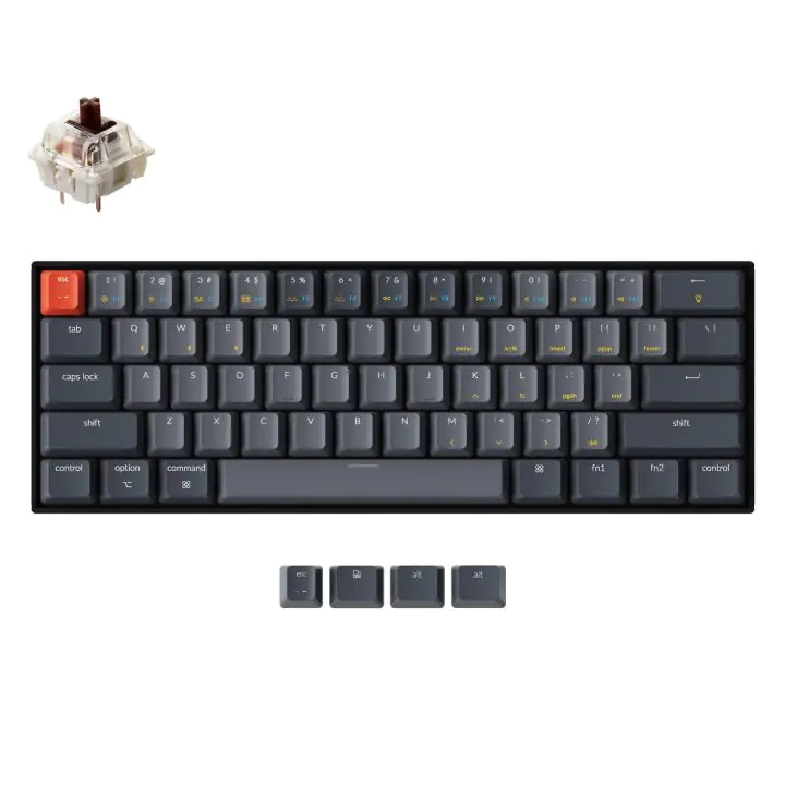 Геймърска Механична клавиатура Keychron K12 Hot-Swappable Aluminum 60% Gateron Brown Switch RGB LED ABS, (35934721)