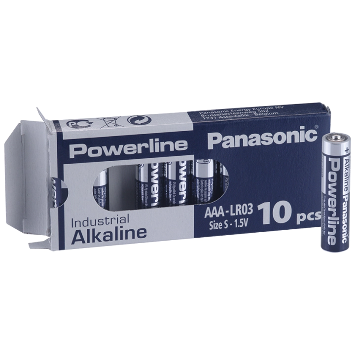 Алкални батерии индустриални LR03 AAA 1,5V 10PK INDUSTRIAL Powerline PANASONIC, (35937363)