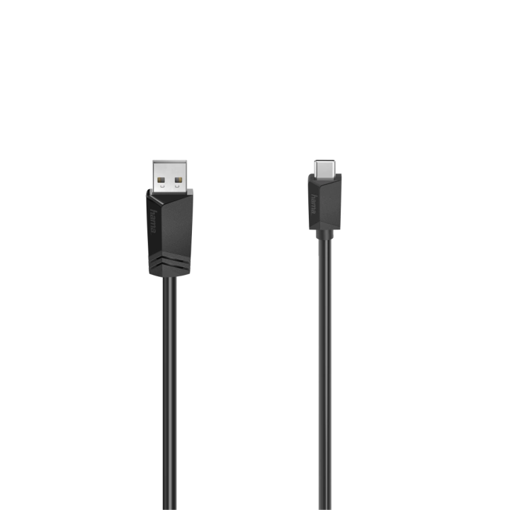 Кабел HAMA USB-C мъжко - USB 2.0 A мъжко, 480Mbit/s,0.75 м, Черен, (35934368)