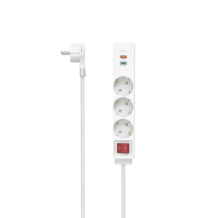 Разклонител USB-C/USB-A 3.4A, 3 гнезда, 2x USB, HAMA-223185, (35936387)