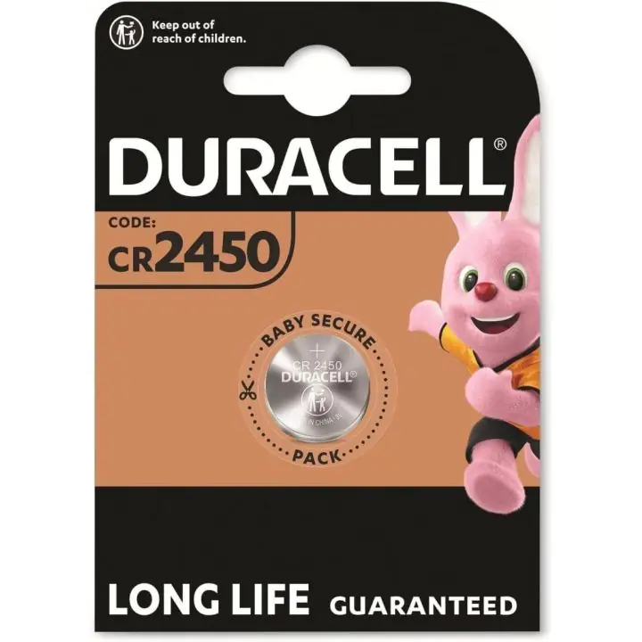 Бутонна батерия литиева DURACELL CR2450, 3V, 1 бр. в блистер, цена за 1 бр., (35937691)