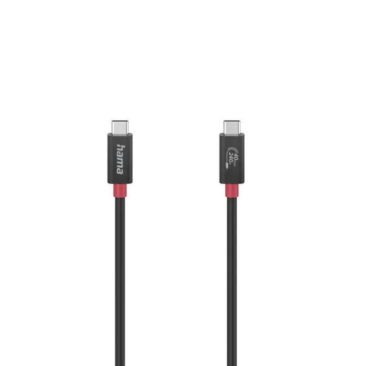 Кабел HAMA E-Marker чип USB-C мъжко - USB-C мъжко, 40 Gbit/s, 5 A, 240 W, 1 м, Черен, (35935635)