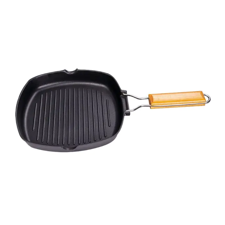 Грил тиган със сгъваема дръжка SAPIR SP 4316 C24, 24 см, Незалепващ, Черен, (18104)