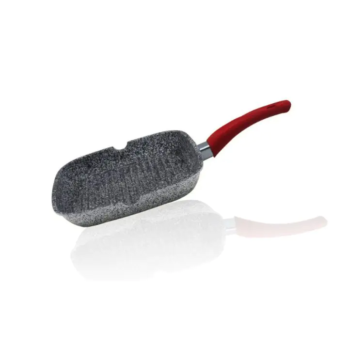 Грил тиган ZEPHYR Actual Line ZP 4316 NM24C, 24 см, Керамично-мраморно покритие, Сив/червен, (18106)