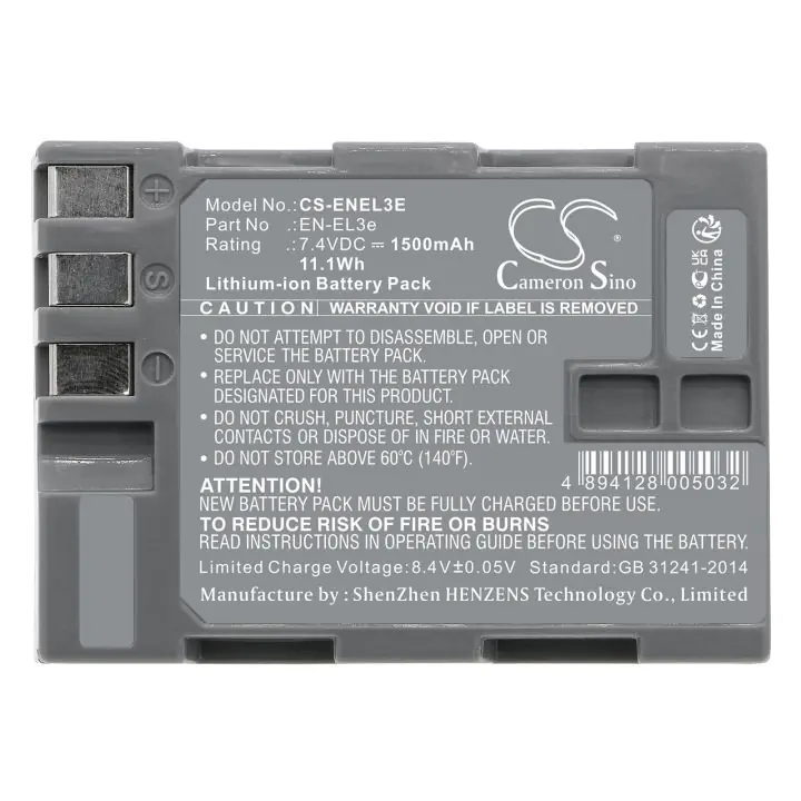 Батерия за апарат NIKON EN-EL3E Li-Ion 7.4V 1500mAh Cameron Sino, (35933542)