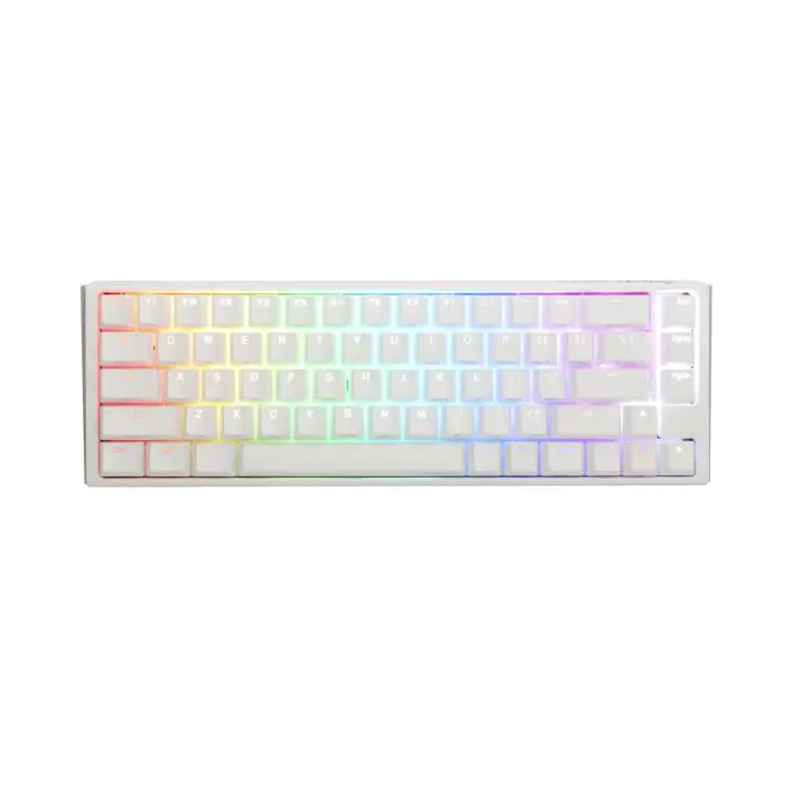 Геймърскa механична клавиатура Ducky One 3 Pure White SF 65%, Hotswap Cherry MX Black, RGB, PBT Keycaps, (35935905)
