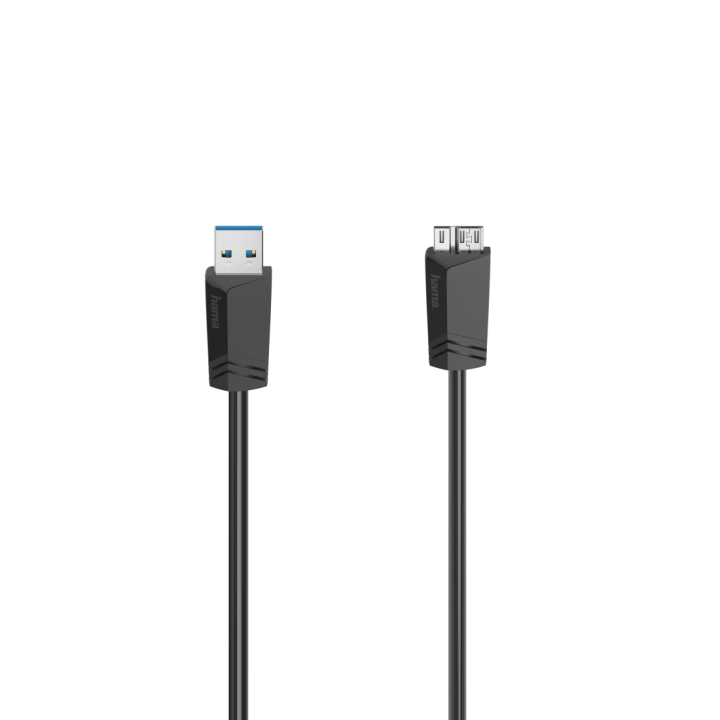 Кабел HAMA, USB 3.0 A мъжко - USB 3.0 Micro-B мъжко, 1.5 м, 5Gbit/s, Черен, (35934291)