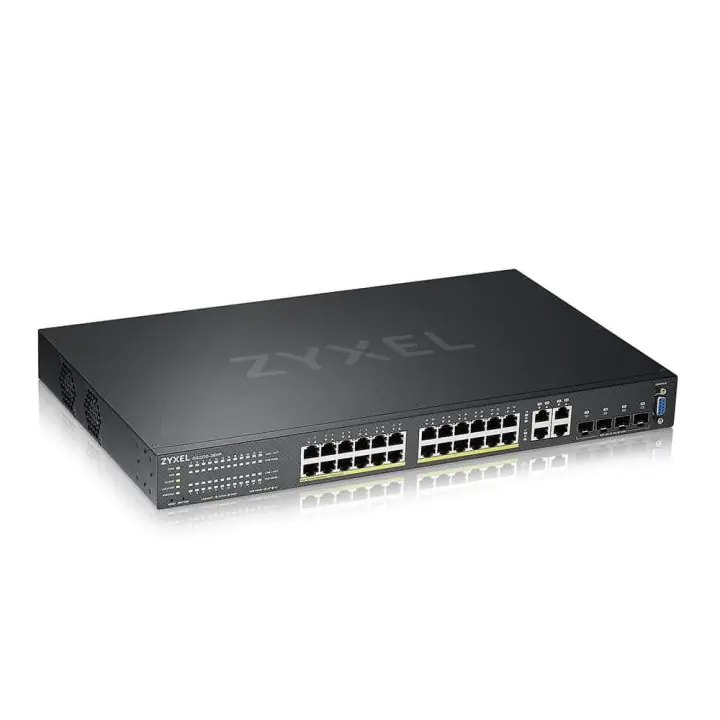 Суич ZyXEL GS-2220-28HP, 24 портов Layer2+, 24x Gigabit PoE + 4x Gigabit combo (RJ45/SFP), Управляем, (35937675)