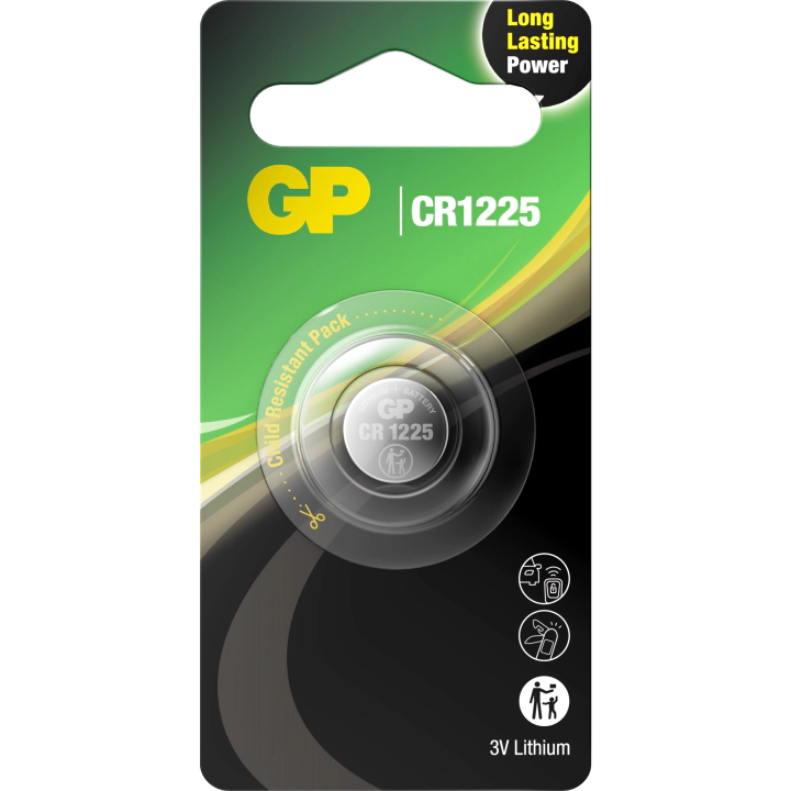 Литиева бутонна батерия GP CR1225 3V 1 бр. в блистер /цена за 1 бр./, (35934875)