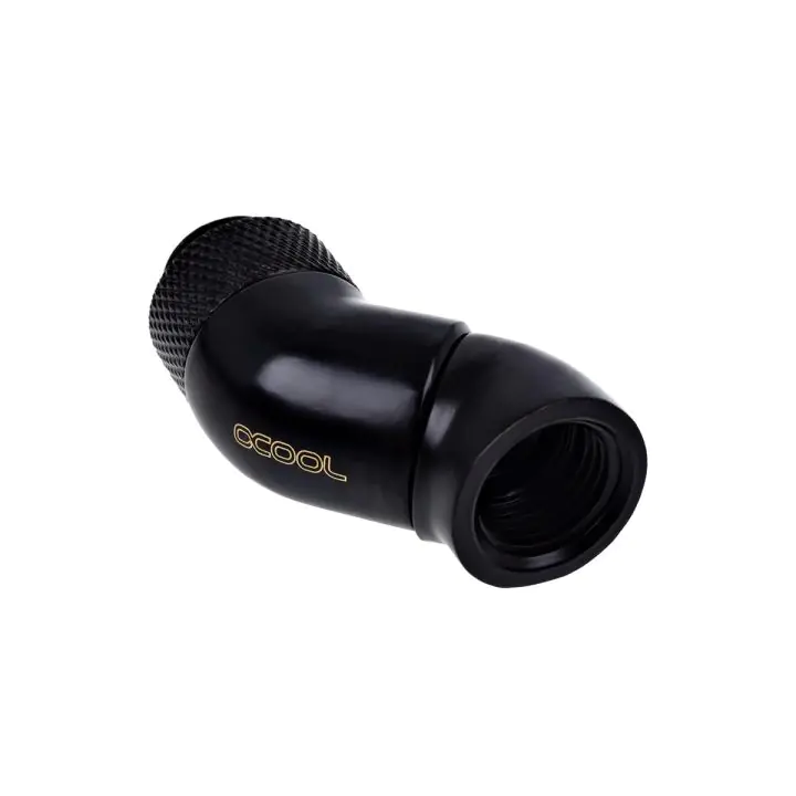 Ъглов адаптер Alphacool Eiszapfen, 2 x 45°, G1/4 външна към G1/4 вътрешна резба, Черен мат, (35936432)